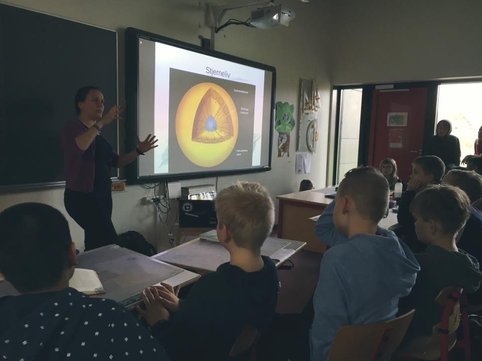 Teaching school kids in Denmark